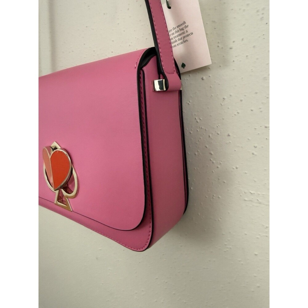 Kate Spade New York Nicola Twistlock Medium Heart Shoulder Bag Leather Crossbody - Picture 3 of 15